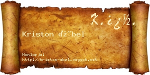Kriston Ábel névjegykártya