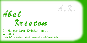 abel kriston business card