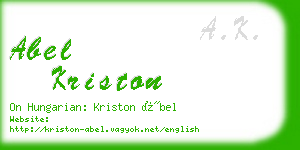abel kriston business card